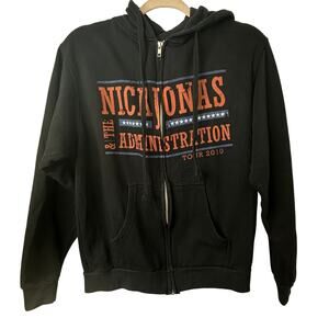 Sm Nick Jonas & The Administration 2010 Tour Hoodie Black Zip Up Sweatshirt Pop